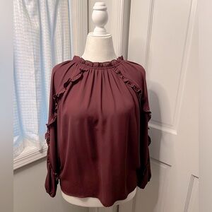 #18 LOFT • PLUM RUFFLE BLOUSE